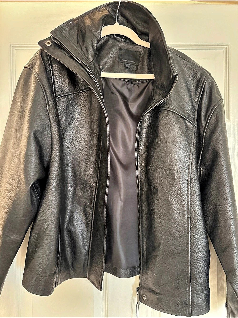 Zara ZW Collection 100% Leather Jacket Black XS